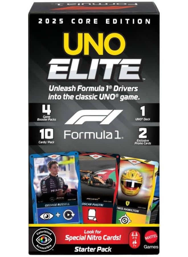 Mattel Games حزمة البداية الأساسية من UNO Elite Formula 1 2025 JLV42 - Image 1